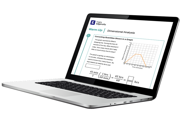 Imagine Edgenuity warm-up lesson on an open laptop.