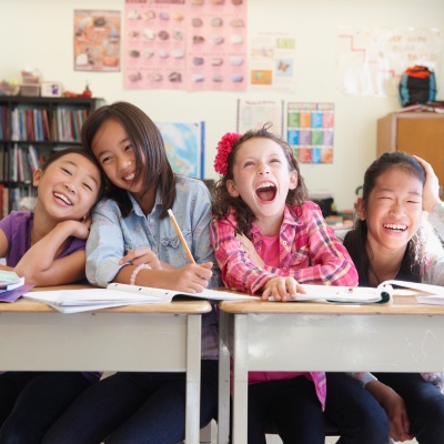 happy children in classroom