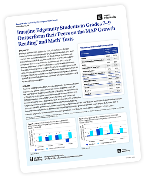 Cover page of an Imagine Edgenuity research paper