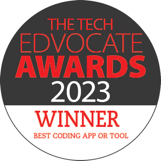 The Tech Edvocate Awards 2023 Winner Best Coding App or Tool award logo.