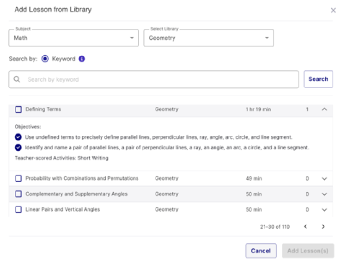 Imagine Language & Literacy Student Dashboard