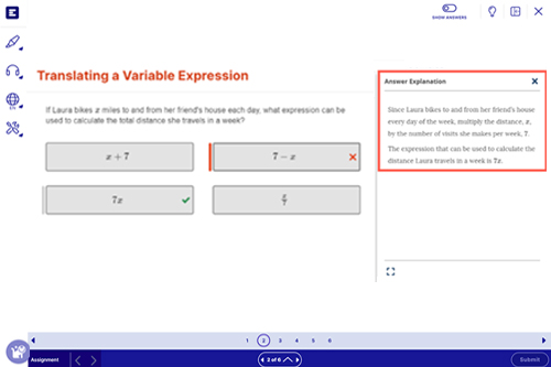 Screenshot of Imagine EdgeEX math curriculum