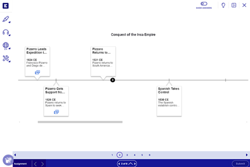 Screenshot of Imagine EdgeEX social studies timeline program