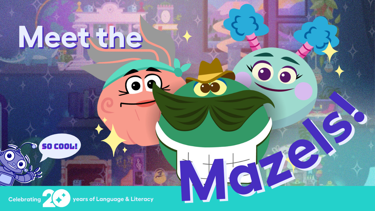 Three Mazel characters with a "Meet the Mazels" text overlay