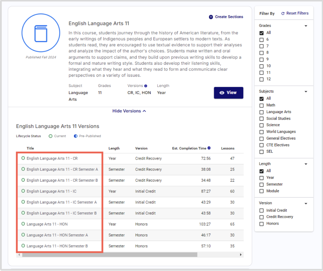 Create Sections in Bulk in Imagine EdgeEX