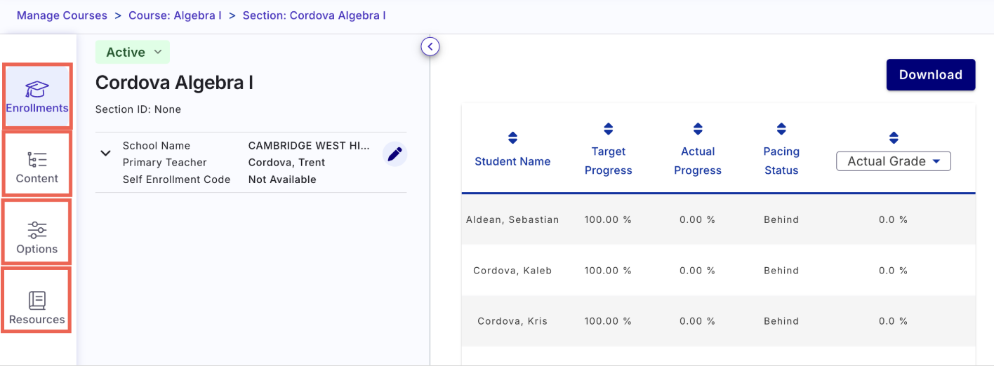 Download Enrollments in Imagine EdgeEX